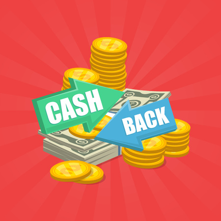 Cash back arrows with money.のイラスト素材