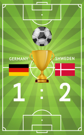 Football field and score result.のイラスト素材