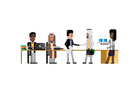 Business meeting Asian and Arab businessmen.のイラスト素材