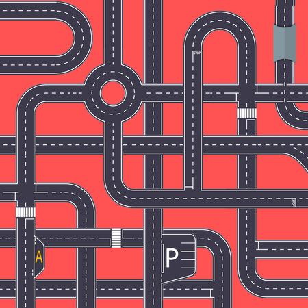 City traffic background with highway roadsのイラスト素材