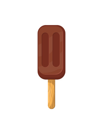 Chocolate ice cream isolated on white backgroundのイラスト素材