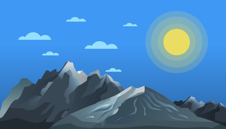 Mountaineering and alpine tourism conceptのイラスト素材