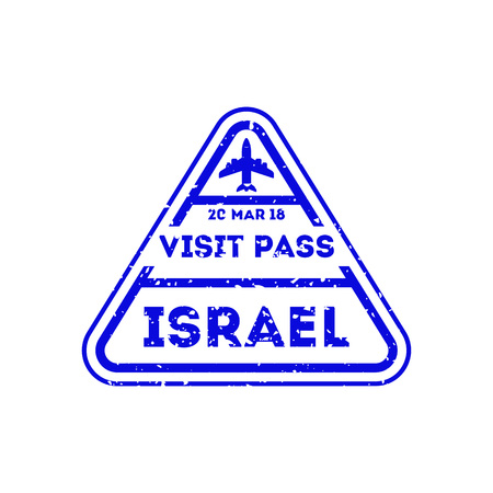 Israel city stamp on passport. International  sign, airport travel symbol vector illustration.のイラスト素材