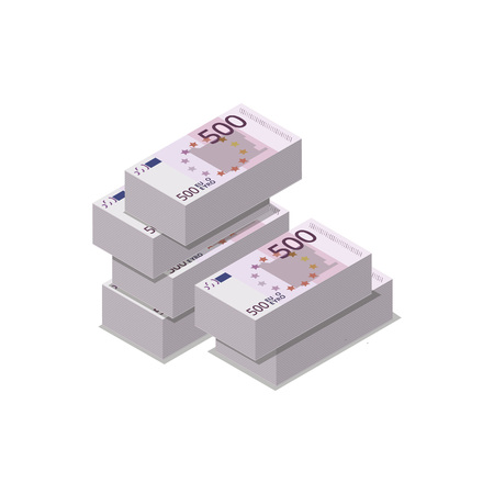 Packing in bundles of euro isometric 3d iconのイラスト素材