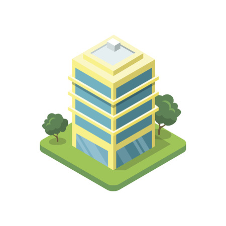 Office building isometric 3D iconのイラスト素材