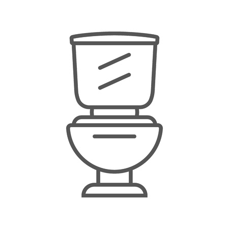 Ceramics toilet isolated icon in linear styleの写真素材
