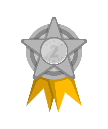 Second place silver medal iconの写真素材