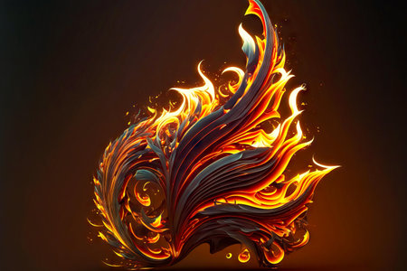 warm blaze fire flame in form of beaful flashes and lines