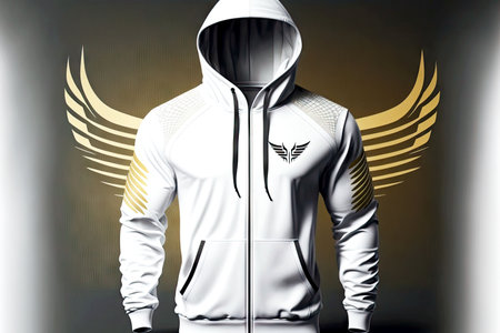 sportswear white hoodie mockup with hood for training