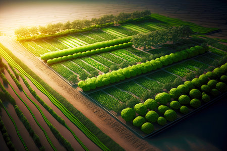 ious large plantations for growing useful organic microgreens