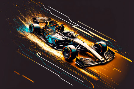 motorsport high-speed fast car racing champion competitions, generative aiの素材