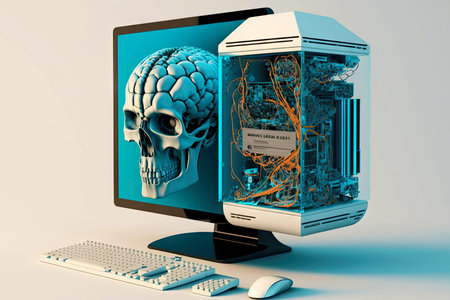 computer with modern apparatus for developing technology and science of machine learning, generative aiの素材