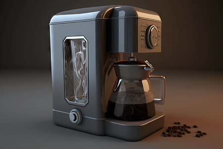 geyser coffee maker for making beverage for breakfast, generative aiの素材
