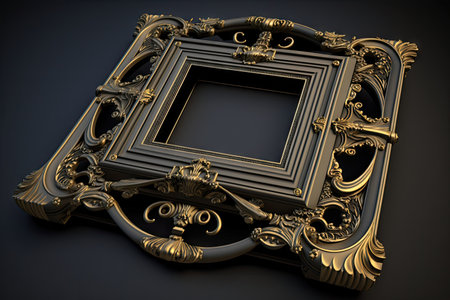 sophisticated metal detector frame with elements of gold and iron, created with generative aiの素材