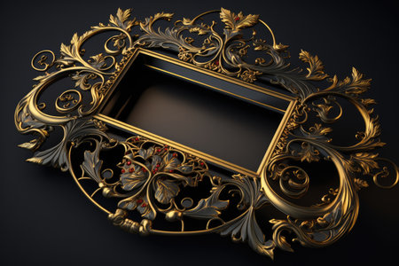 sophisticated metal detector frame with elements of gold and iron, created with generative aiの素材