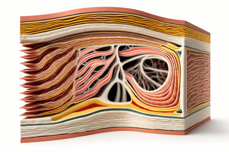 fibers and muscle cross-section for training isolated on white background, created with generative aiの素材
