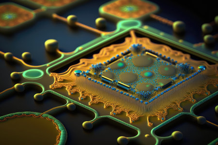 developing nano-circuits on membranes in laboratory using nanotechnologies, created with generative aiの素材