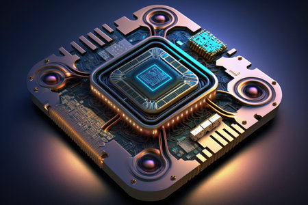 nanotechnology and microtechnology for electronics in future science, created with generative aiの素材