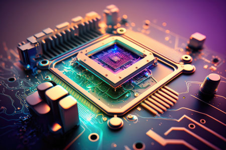 nanotechnology and microtechnology for electronics in future science, created with generative aiの素材
