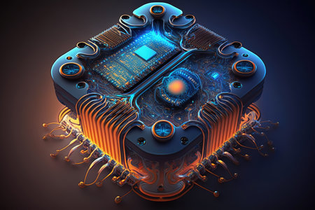 nanotechnology and microtechnology for electronics in future science, created with generative aiの素材