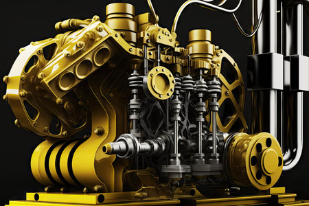 oil pumps system for lubricating automobile engine, created with generative aiの素材