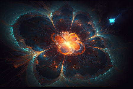 energy of the universe exploding into new forms and shapes, created with generative aiの素材