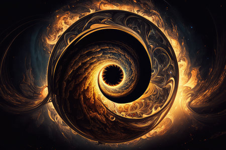 a swirling vortex of energy, forming a portal to another dimension, created with generative aiの素材