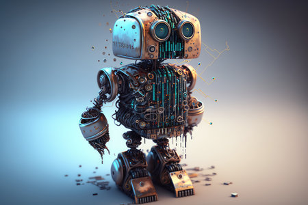 chatbot robot with analytical capabilities, solving complex problems and making decisions, created with generative aiの素材