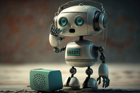 chatbot robot promising a new way of communication, faster and more efficient than ever before, created with generative aiの素材