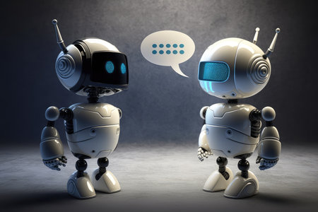 chatbot robot promising a new way of communication, faster and more efficient than ever before, created with generative aiの素材