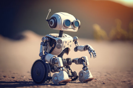 chatbot robot, helping person with disability or illness to live more independently, created with generative aiの素材