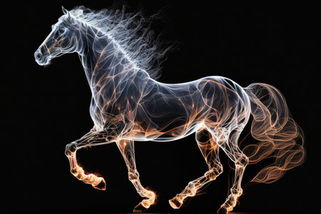 dancing horse animal in slow smooth movements, created with generative aiの素材