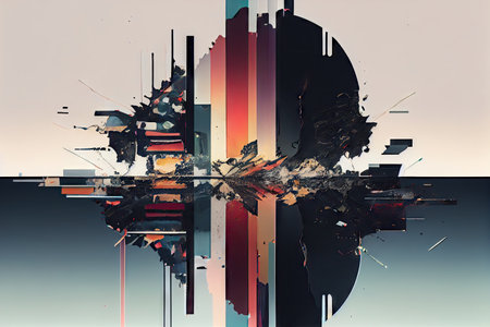 a series of digital glitches that create a sort of abstract art, created with generative aiの素材