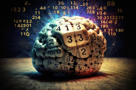 neural network executing a complex calculation, created with generative aiの素材