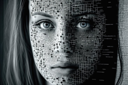 person, learning to use neural network for tasks such as image recognition or pattern recognition, created with generative aiの素材