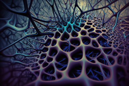neural network, with the data being processed and analyzed by various algorithms, created with generative aiの素材