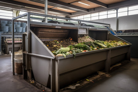 food waste composting system, transforming excess food and produce into valuable resource, created with generative aiの素材
