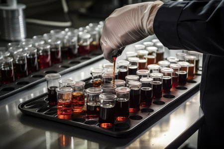 extraction and processing methods being demonstrated in chemistry lab, created with generative aiの素材