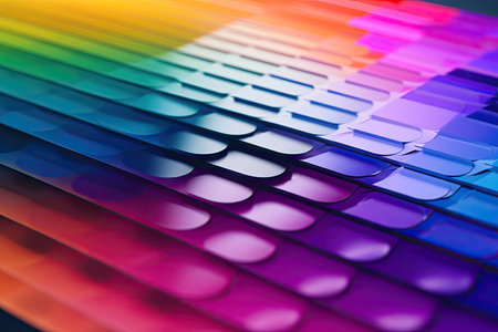 vibrant color palette and gradient on a smooth, clean surface, created with generative aiの素材