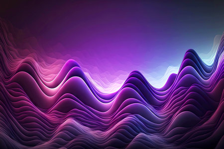 purple and violet shades horizontal waves, created with generative aiの素材