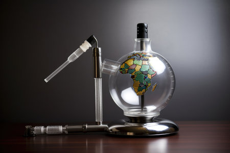 vaporizer with glass globe and smoking tool visible, created with generative aiの素材