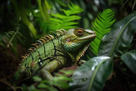exotic pet in lush, green rainforest habitat, created with generative aiの素材
