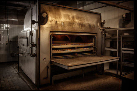 an industrial oven, used to produce baked goods for a large and busy bakery, created with generative aiの素材