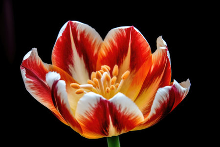 shot of a tulip in bloom, created with generative aiの素材