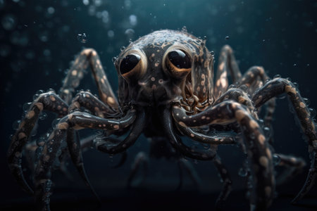 underwater photographer, capturing unique and striking photo of creature with its intricate details, created with generative aiの素材