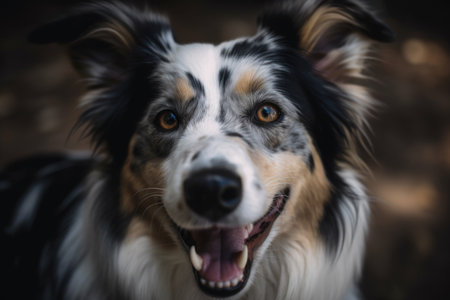 portrait of happy dog looking at the camera with its tongue hanging out, created with generative aiの素材