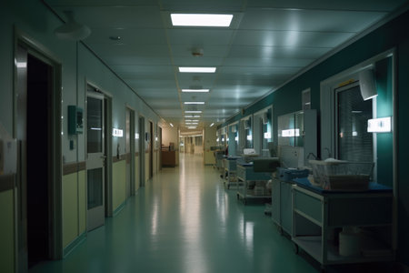 smart lighting solution in hospital ward, providing safe and comforting light for patients, created with generative aiの素材