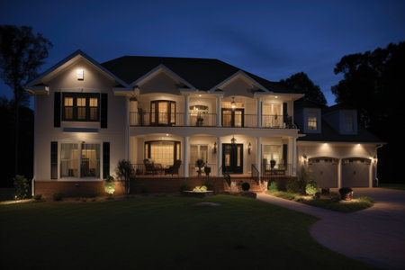 home automation system that manages and monitors the security of a home, including lighting, cameras and alarms, created with generative aiの素材