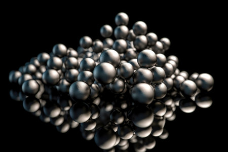 nanoparticles formed from the same material as a piece of metal, bringing to life the properties of that metal, created with generative aiの素材
