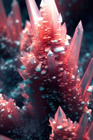 macro shot of crystal formations, created with generative aiの素材